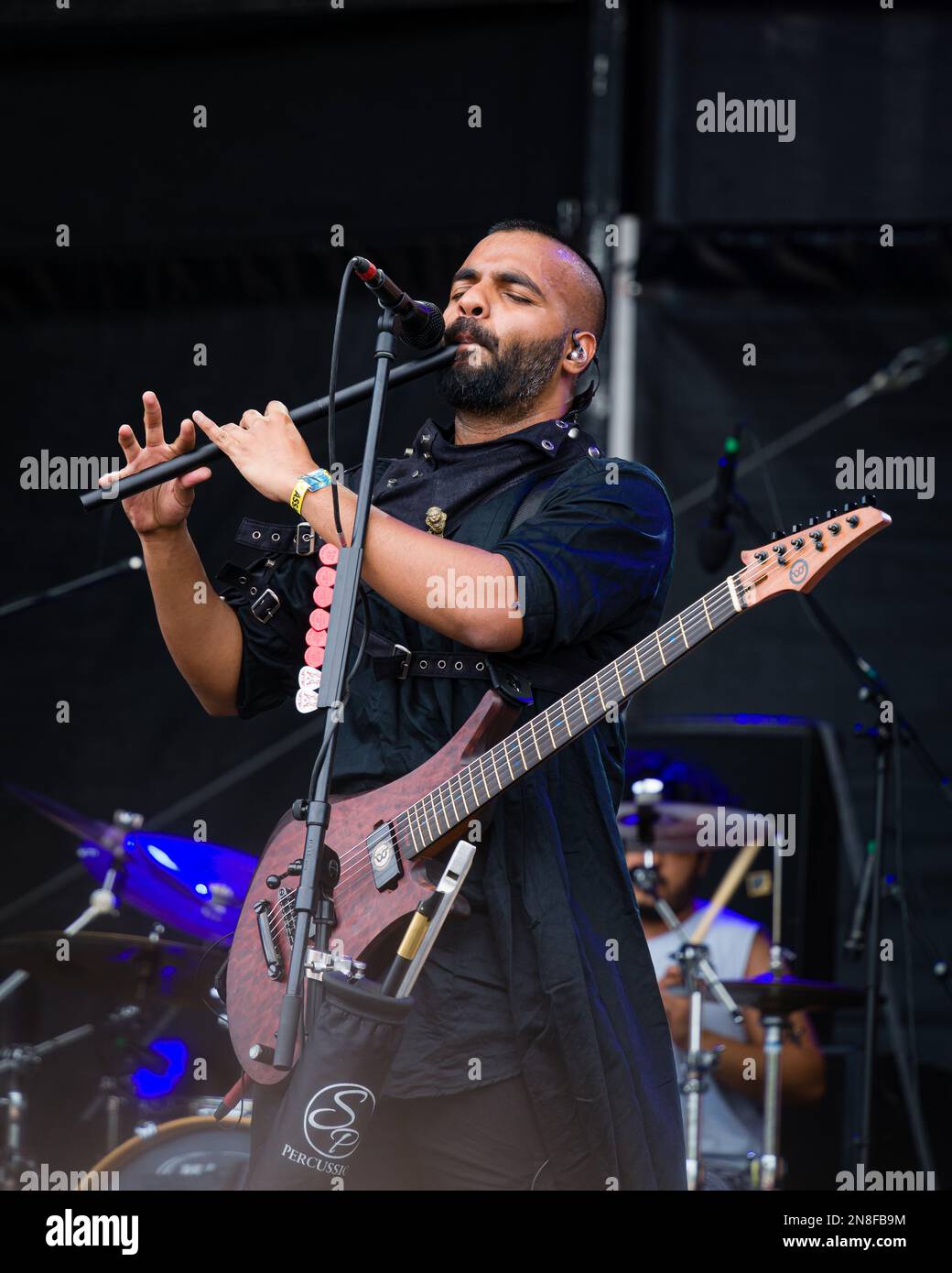 Nu metal band Bloodywood performing at Brutal Assault 2022 festival in