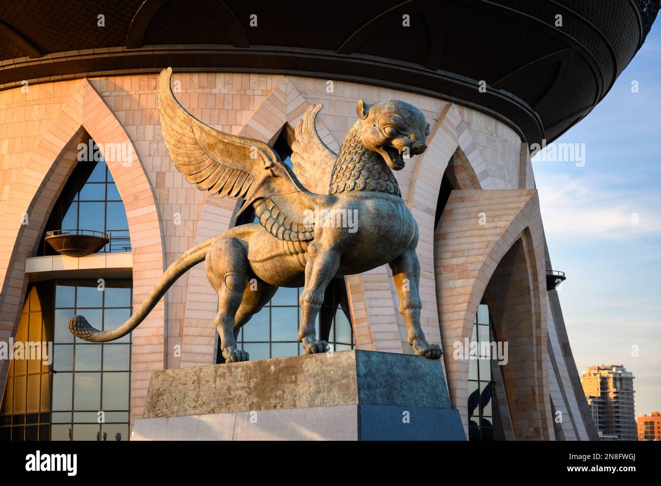 Statue of winged leopard at Kazan Wedding Palace (Family Center), Kazan