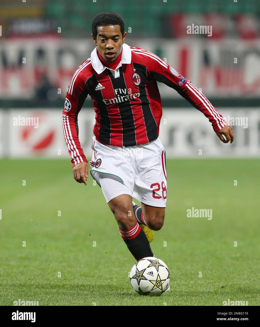 AC Milan midfielder Urby Emanuelson, of the Netherlands, controls the ...