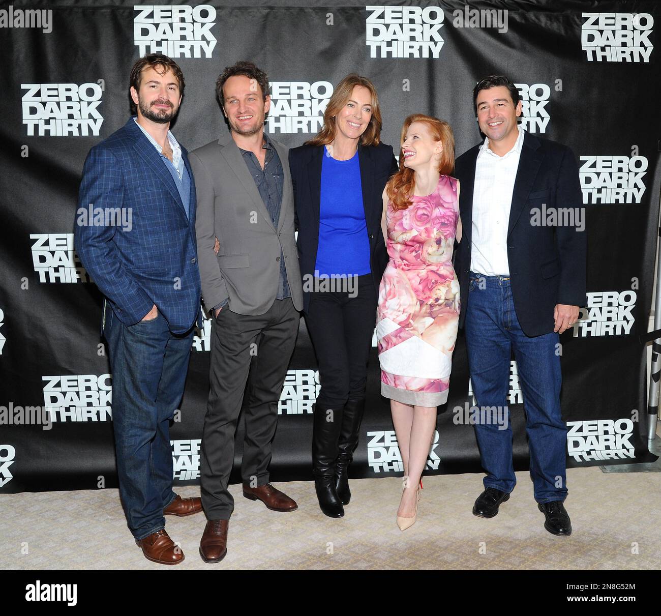 Writer and producer Mark Boal, from left, actor Jason Clarke, director ...