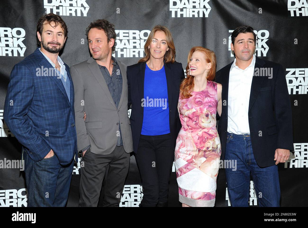 Writer and producer Mark Boal, left, actor Jason Clarke, director ...