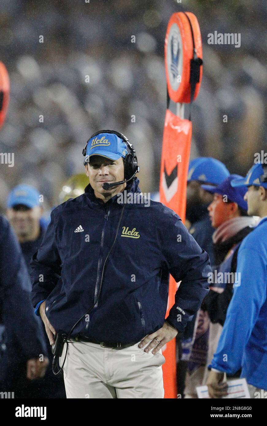 UCLA head coach Jim Mora during the Pac-12 championship NCAA college ...