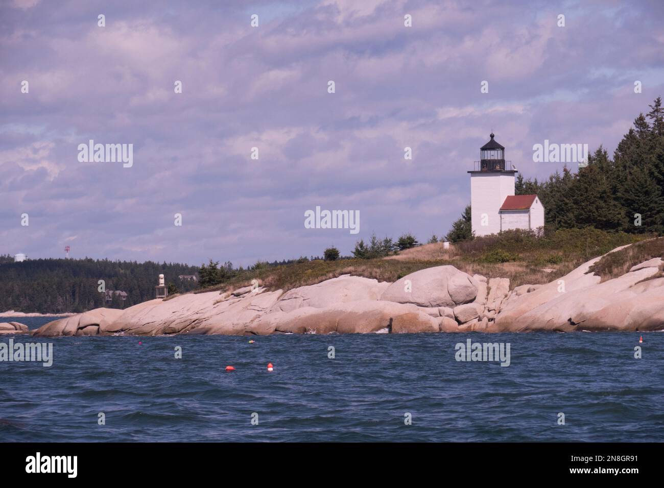 Vintage Park Island lighthouse in Maine's Penobscot bay Stock Photo Alamy