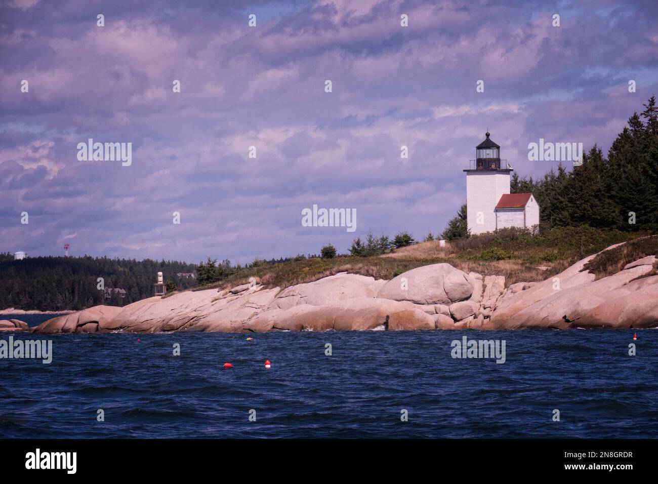 Vintage Park Island lighthouse in Maine's Penobscot bay Stock Photo Alamy