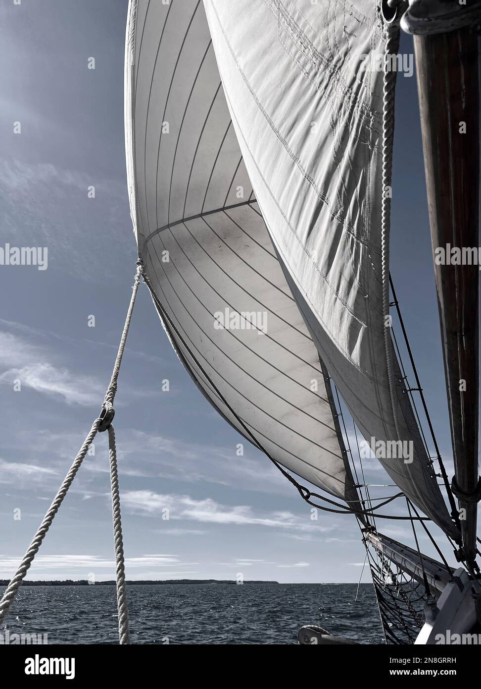 Tall ship sails fill with windon a beam reach Stock Photo Alamy