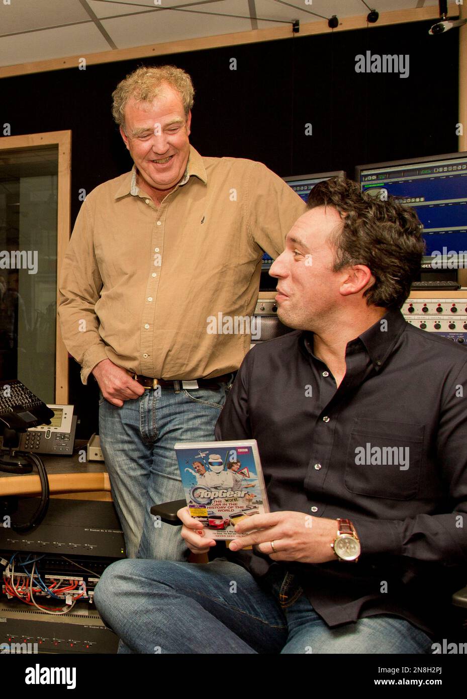 Top Gear presenter Jeremy Clarkson chats with Absolute Radio presenter Christian O'Connell at