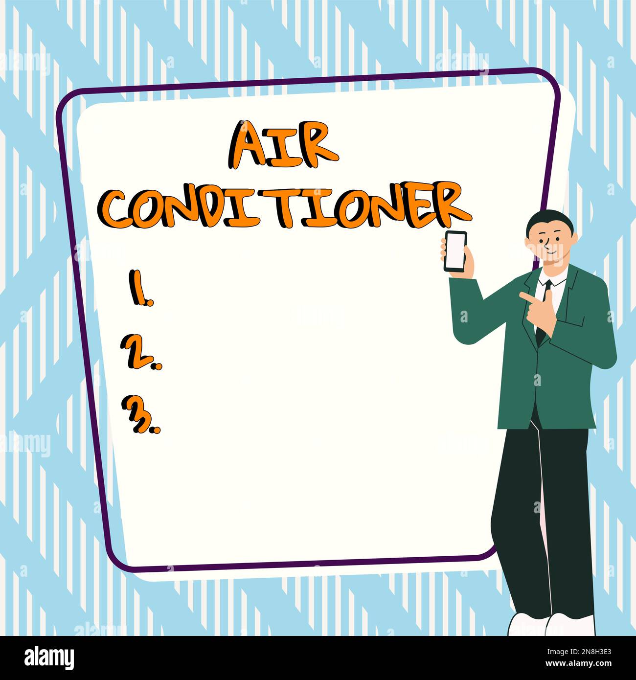 Conceptual caption Air Conditioner. Business showcase apparatus for