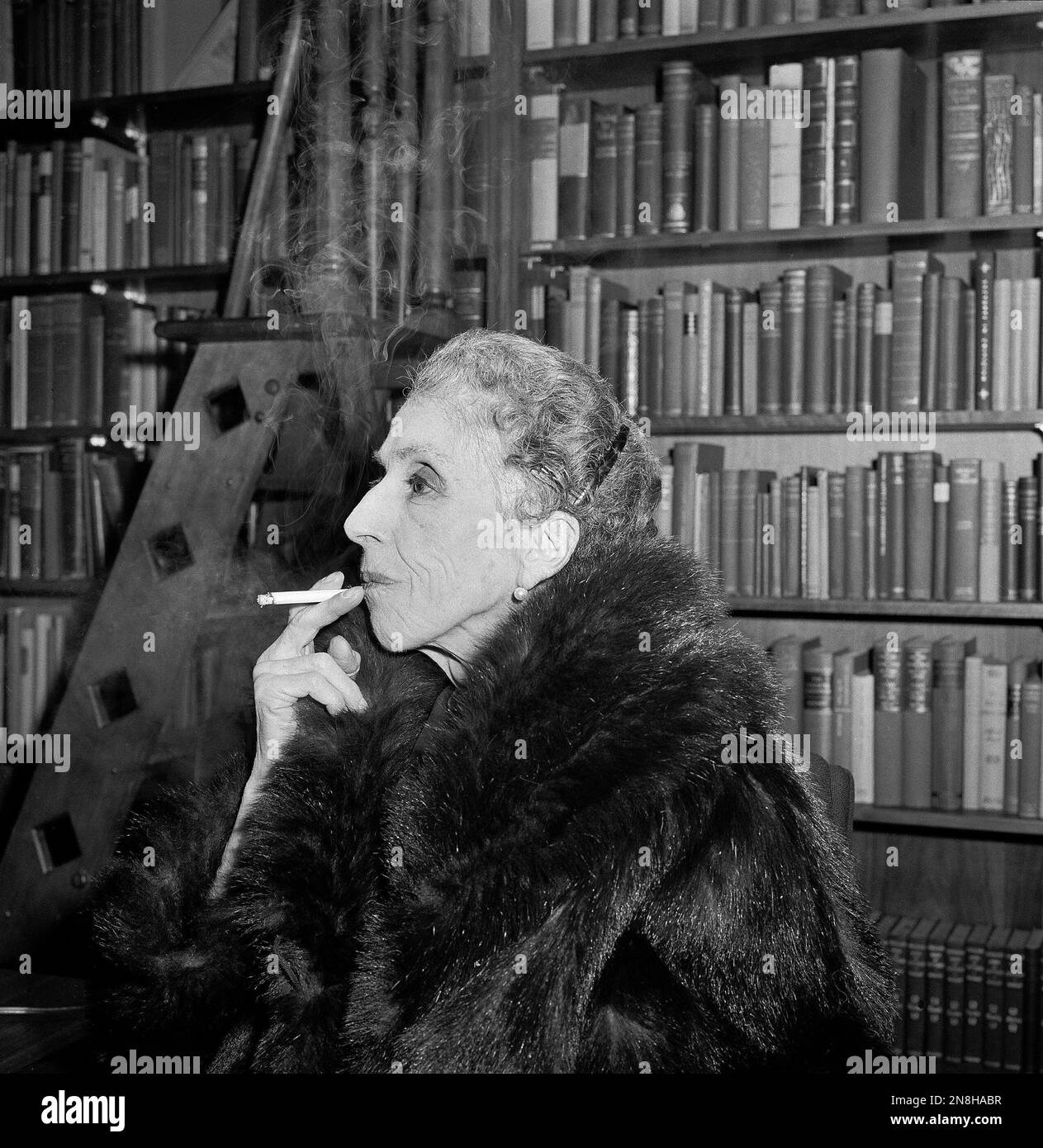Danish author Baroness Karen Blixen is seen in the Rockefeller ...