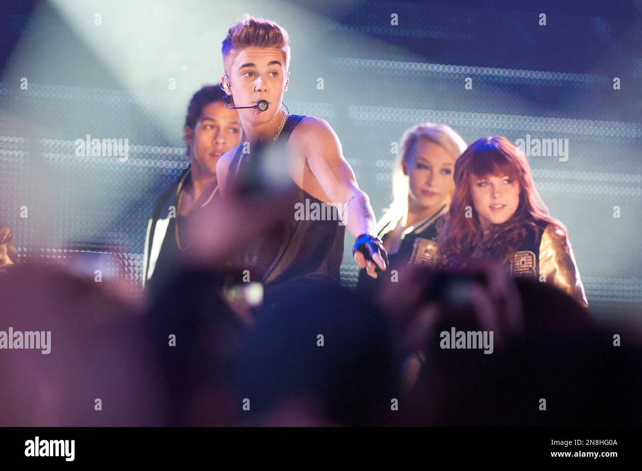Singer Justin Bieber performs during the CFL's 100th Grey Cup