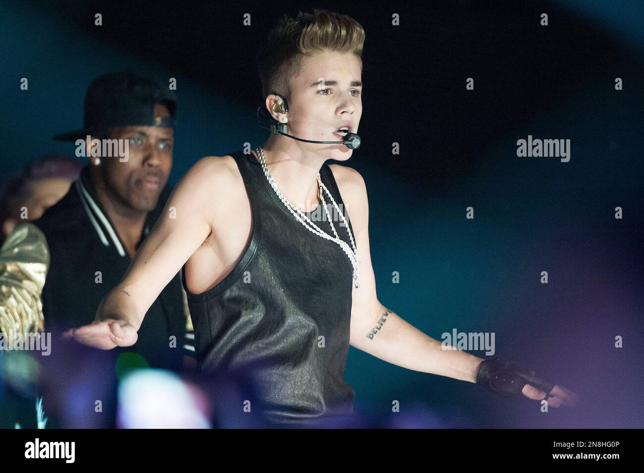 Singer Justin Bieber performs during the CFL's 100th Grey Cup