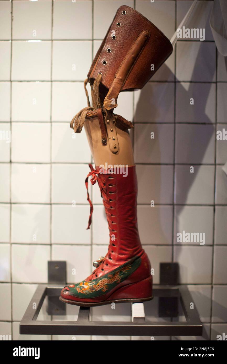 A prosthetic leg that belonged to the late Mexican artist Frida Kahlo