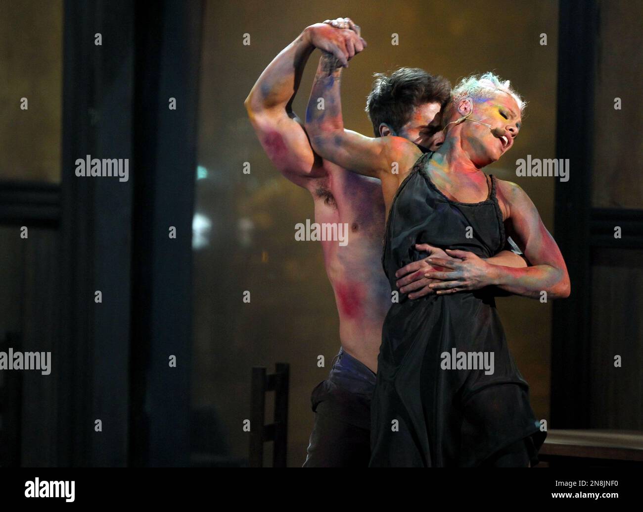 Pink performs “Try” at the 40th Anniversary American Music Awards on ...