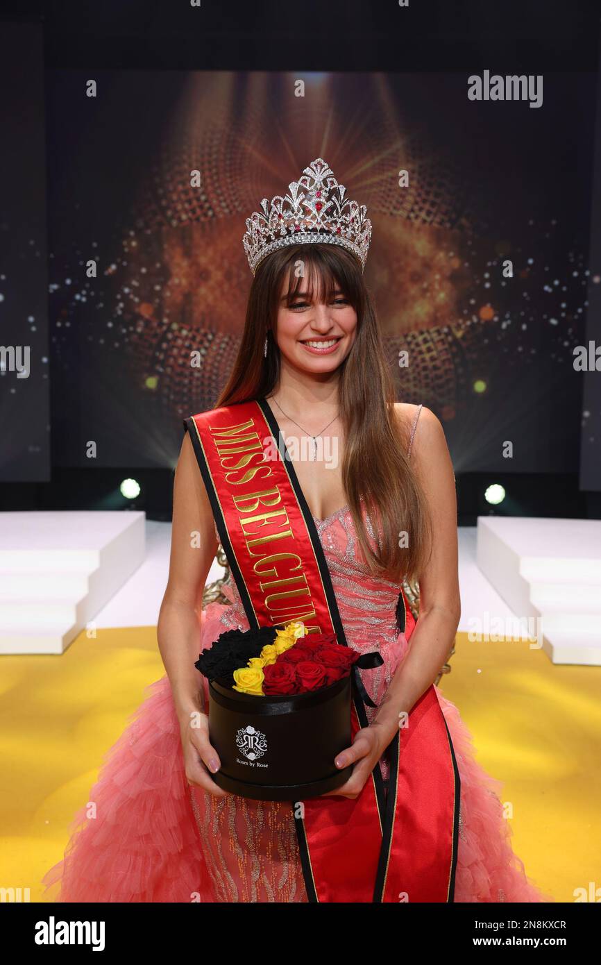 Miss Belgium 2023 Emilie Vansteenkiste poses for the photographer at ...