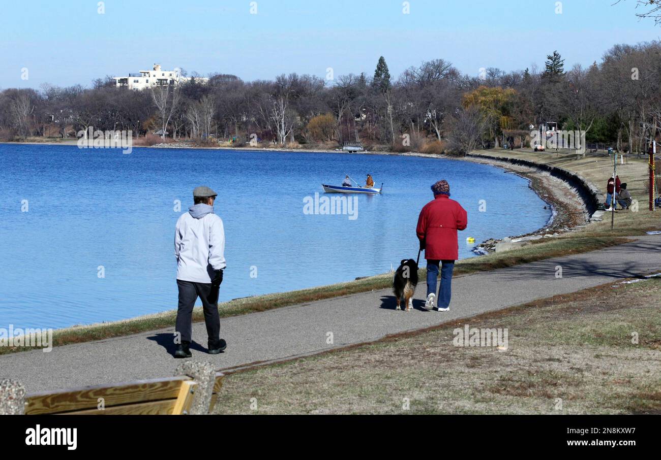 Anglers fish in Lake Calhoun, Minneapolis' largest lake on Tuesday, Nov