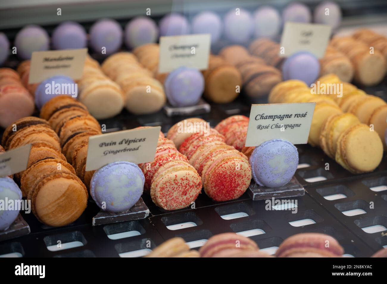 Macarons or French macaroon sweet meringuebased confection made with