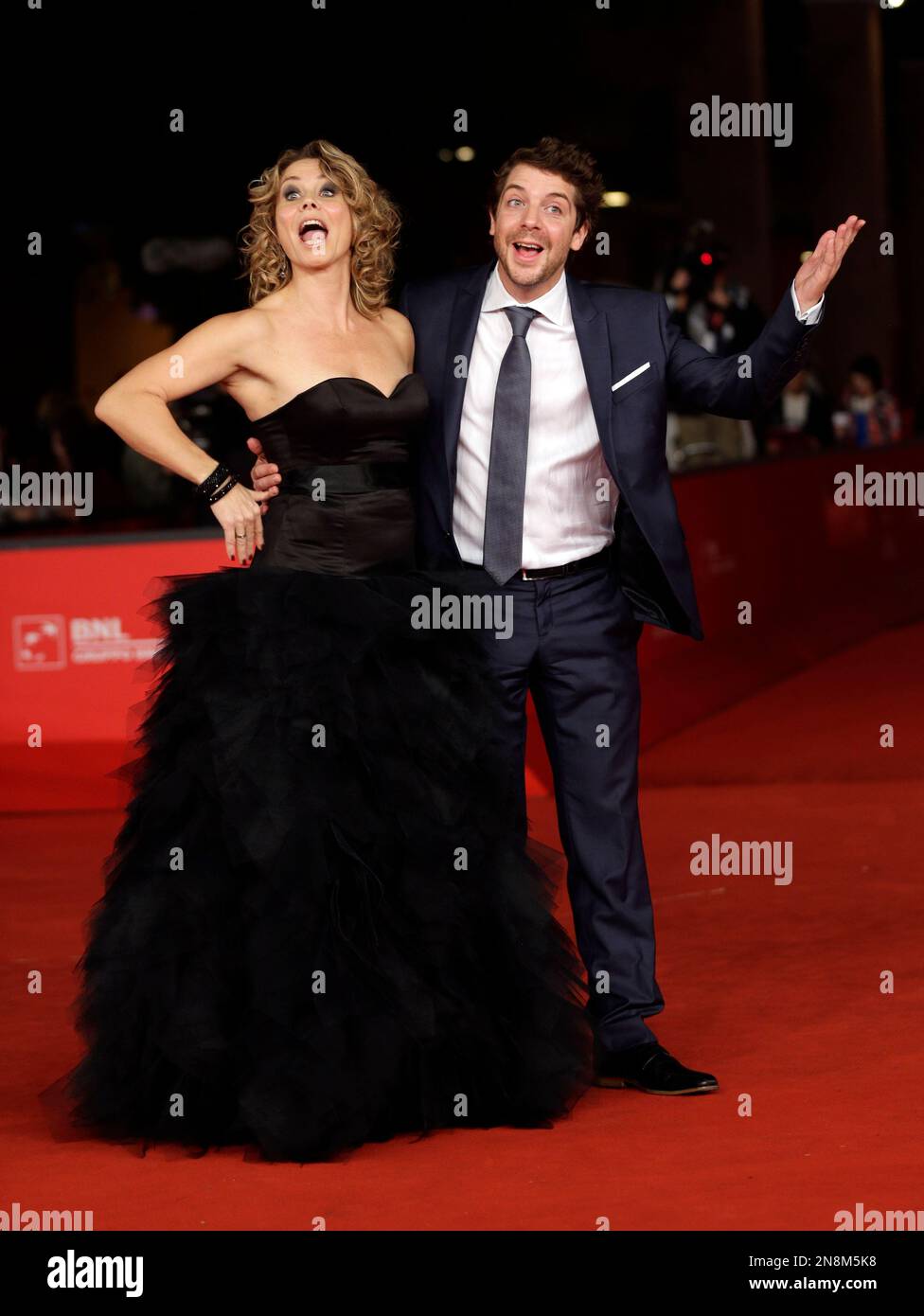 Actress Anne Louise Hassing, left and actor Ramsey Nasr, pose for ...
