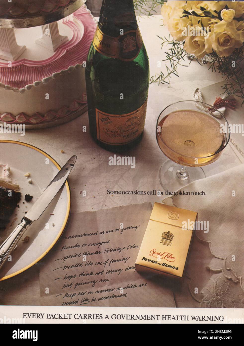 Benson and Hedges cigarettes magazine advertisement Gold packet of