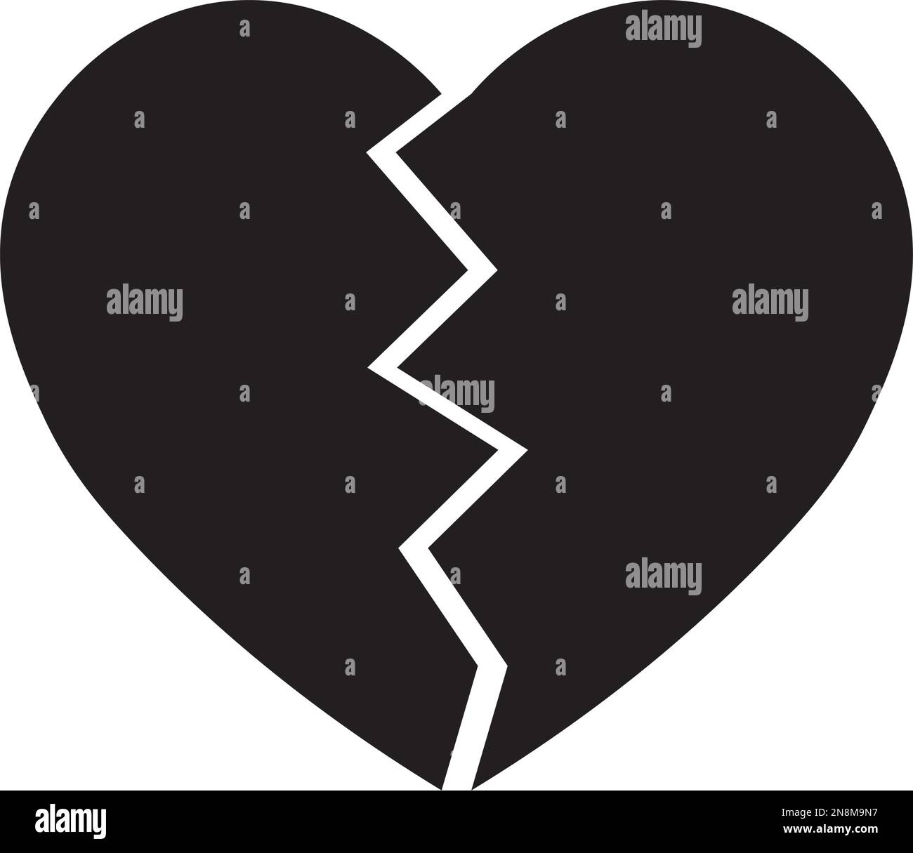 Broken heart icon. Simple flat vector illustration Stock Vector Image ...