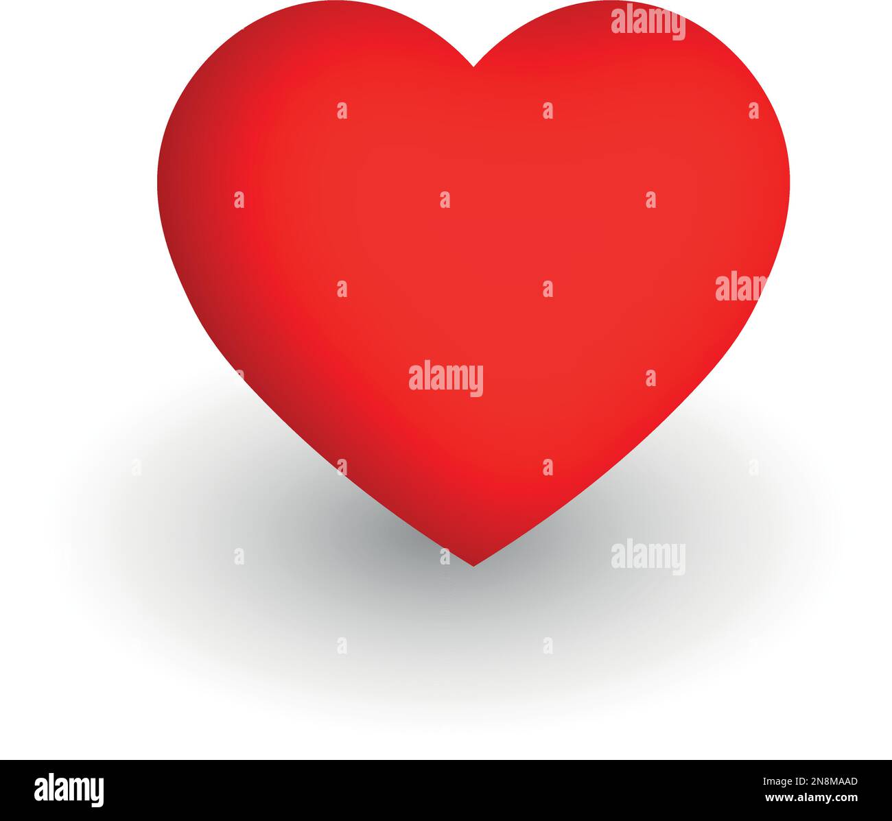 Red heart. Symbol of love and St Valentines Day. 3D vector illustration ...