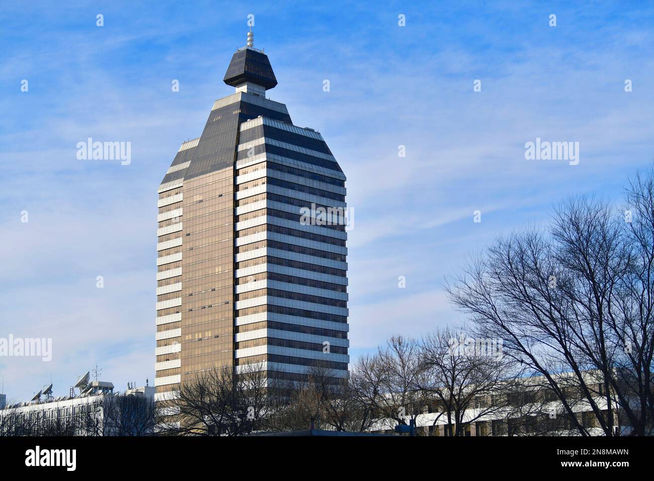 JANUARY 28, 2023 - (FILE) The Xinhua News Building in Beijing, China, January 28, 2023. Stock Photo