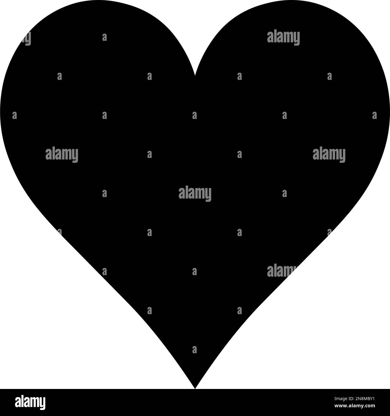 Heart icon. Symbol of love and Saint Valentines Day. Simple flat black vector shape. Stock Vector