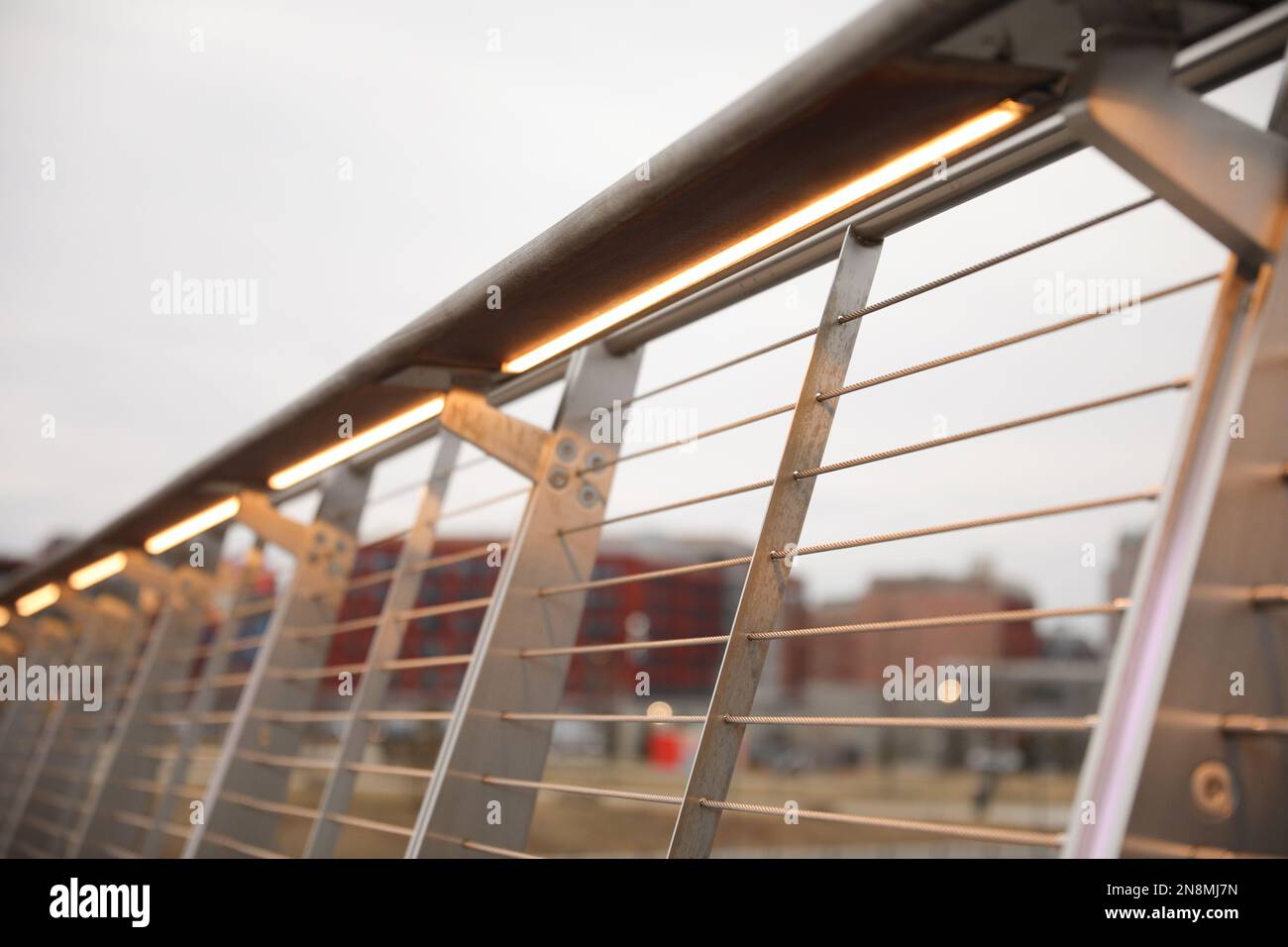 Metal fence outdoor for safety and design Stock Photo