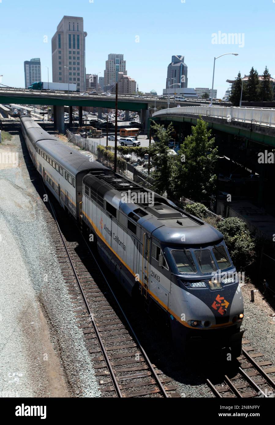 FILE - This July 5, 2012 file photo shows an Amtrak train bound for the ...
