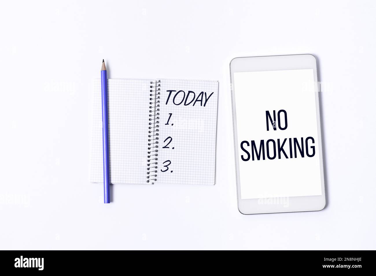 Conceptual caption No Smoking. Conceptual photo using tobacco is