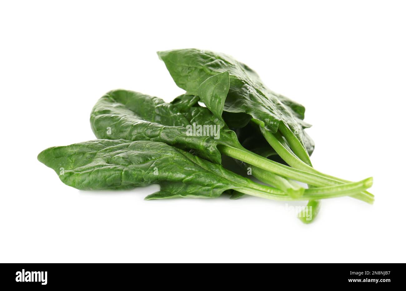 Fresh green healthy spinach leaves isolated on white Stock Photo - Alamy