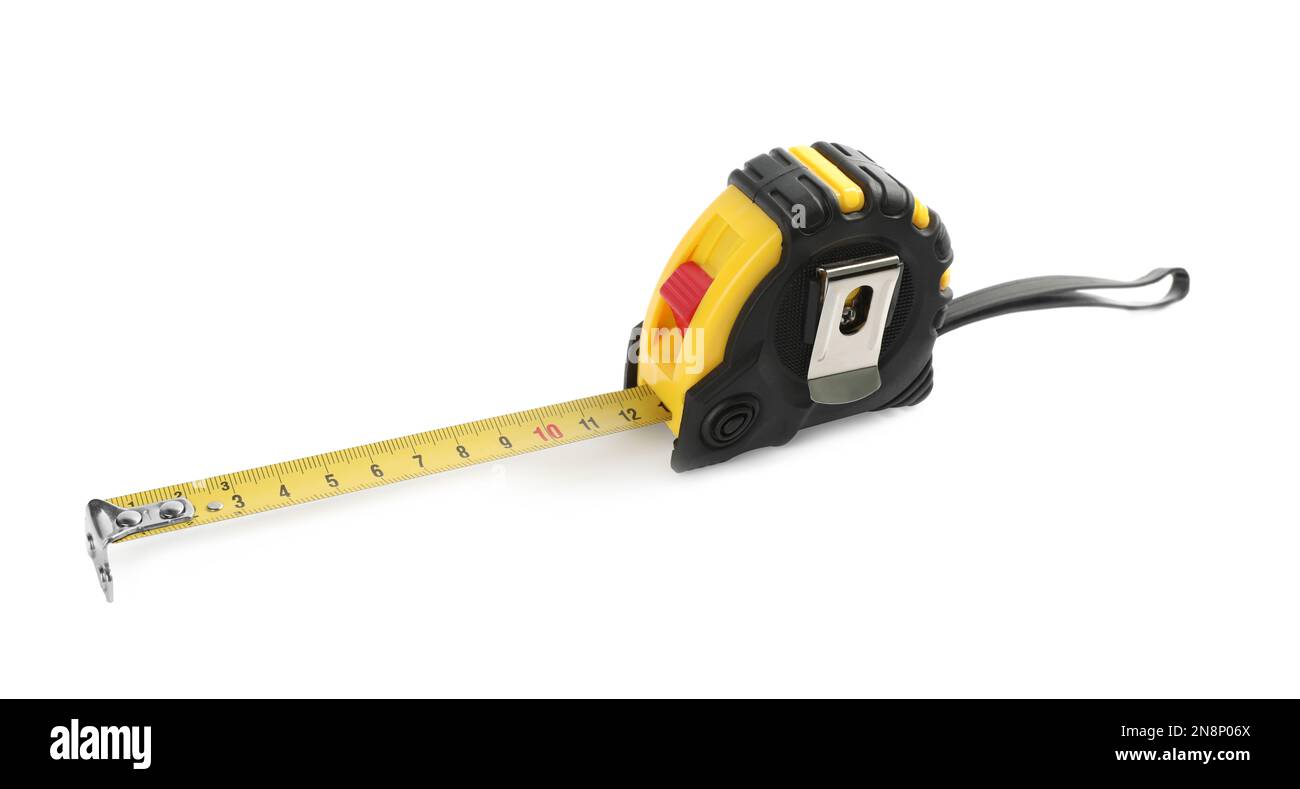 Tape measure isolated on white. Construction tool Stock Photo Alamy