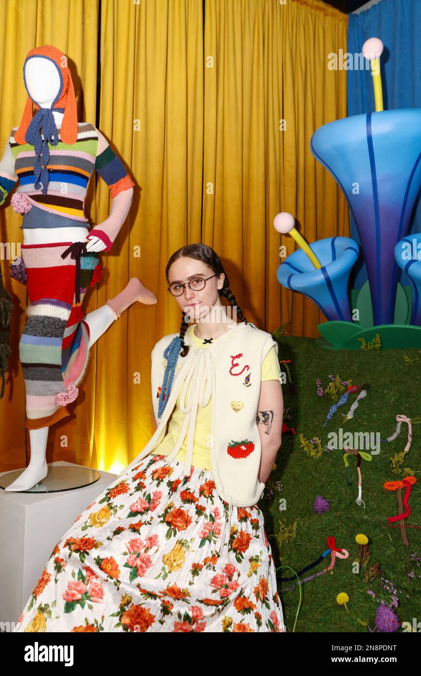 Model and designer Ella Emhoff poses while hosting the ‘Ella Emhoff