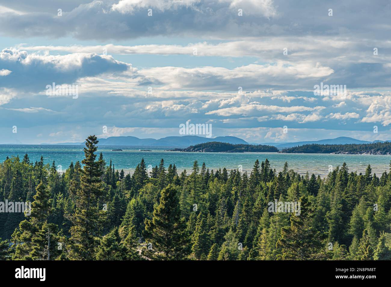 Landscape with forest in Ontario, Pukaskwa National Park. Canada. Stock Photo