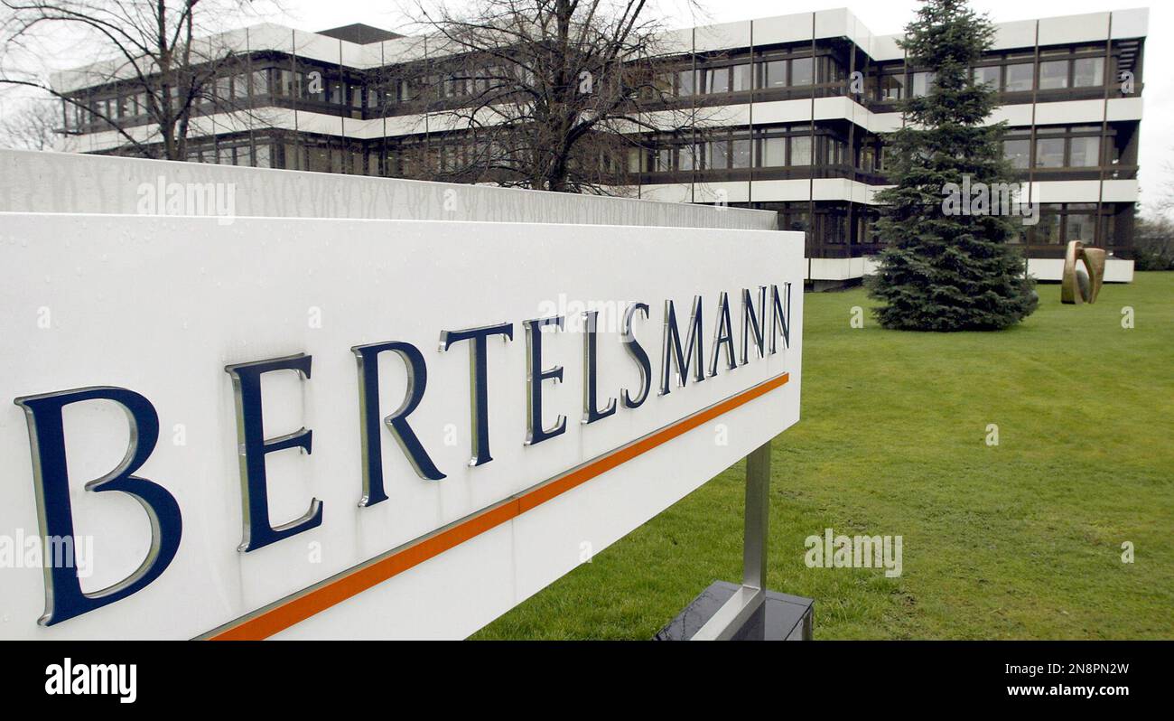 FILE - This March 13, 2003 file photo shows an outside view of the German  media giant Bertelsmann in Guetersloh, Germany. British publishing and  education company Pearson PLC and German media group