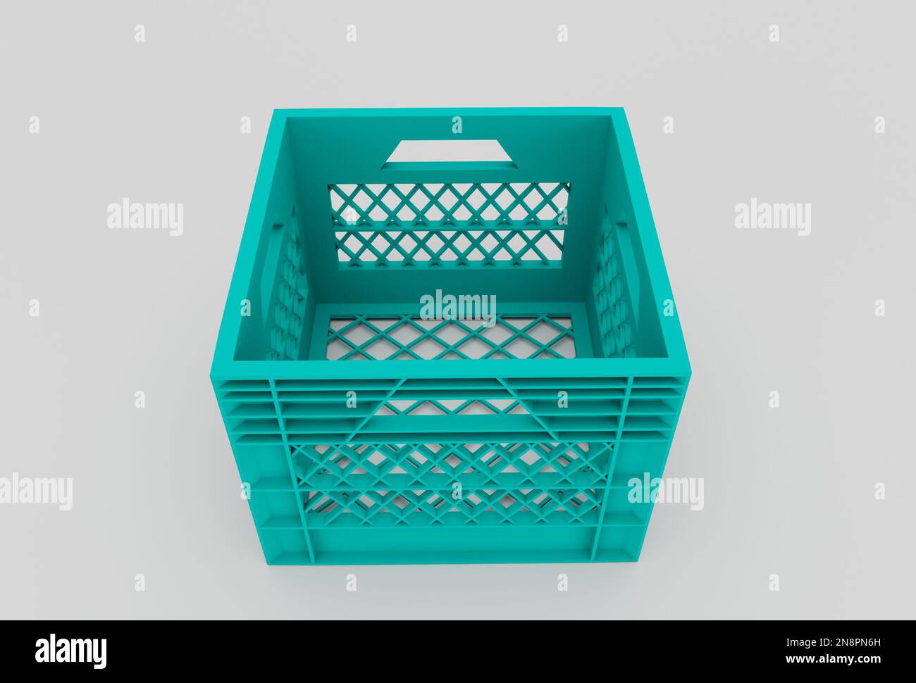 plastic Basket minimal 3d rendering on white background Stock Photo