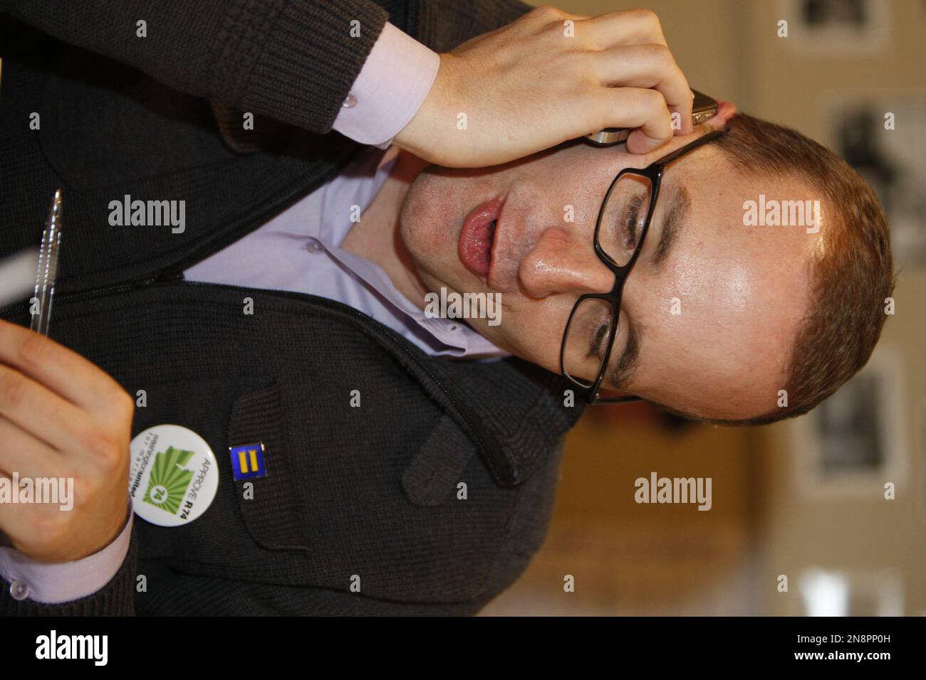Human Rights Campaign President, Chad Griffin works the phones with ...