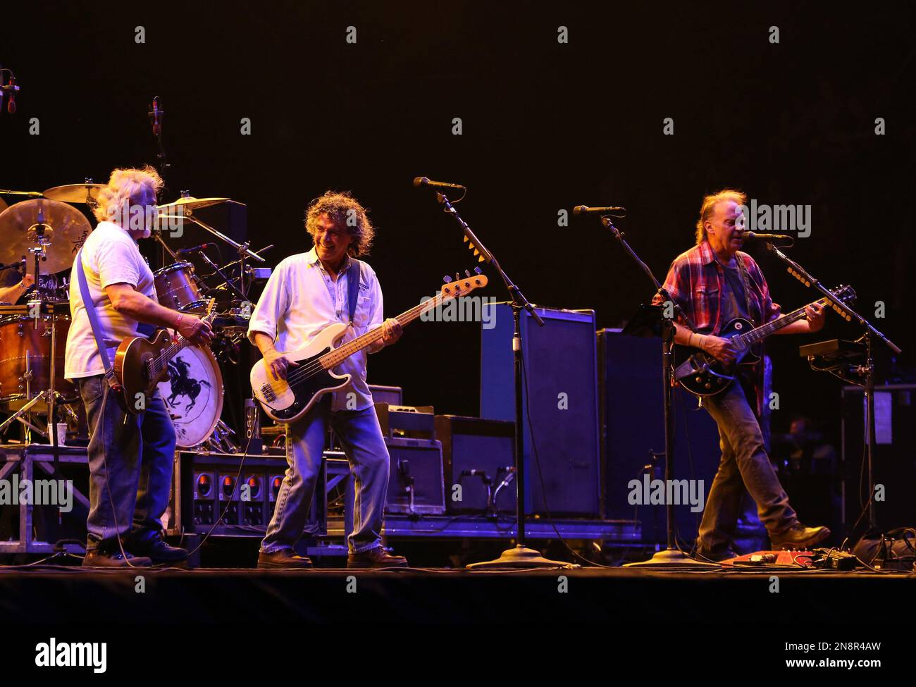 Frank Sampedro, Billy Talbot of Crazy Horse and Neil Young perform at ...