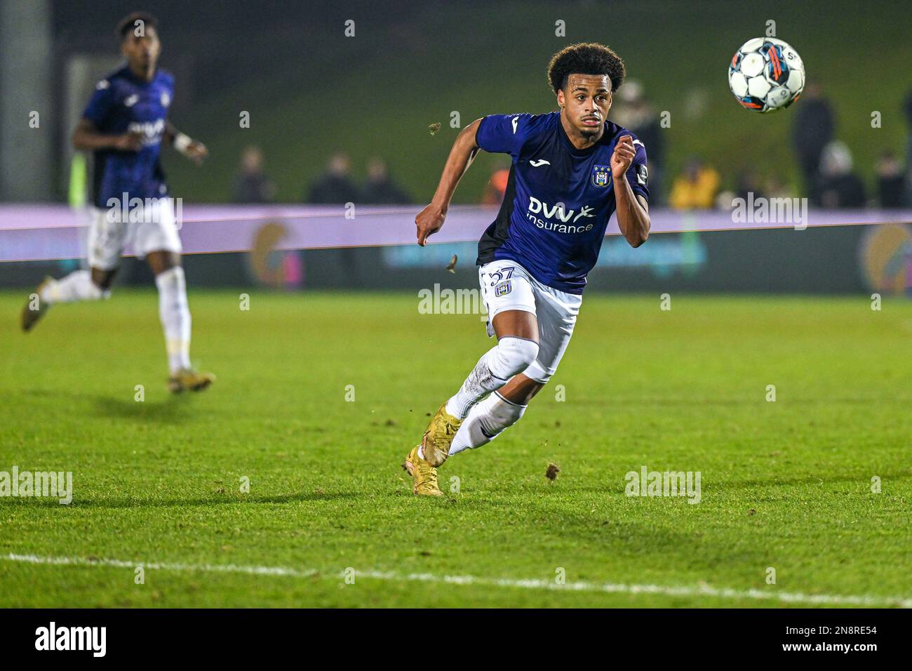 Ilay Camara (57) of RSC Anderlecht pictured during a soccer game between  KMSK Deinze and RSC Anderlecht Futures youth team during the 22 nd matchday  in the Challenger Pro League for the