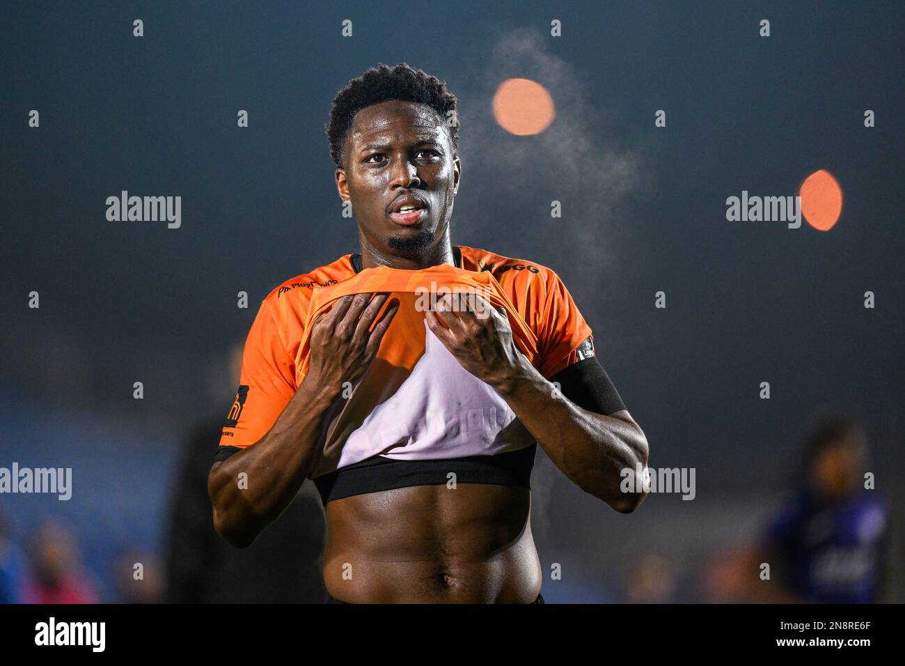 RSCA Futures Mohamed Bouchouari celebrates after scoring during a soccer  match between RSC