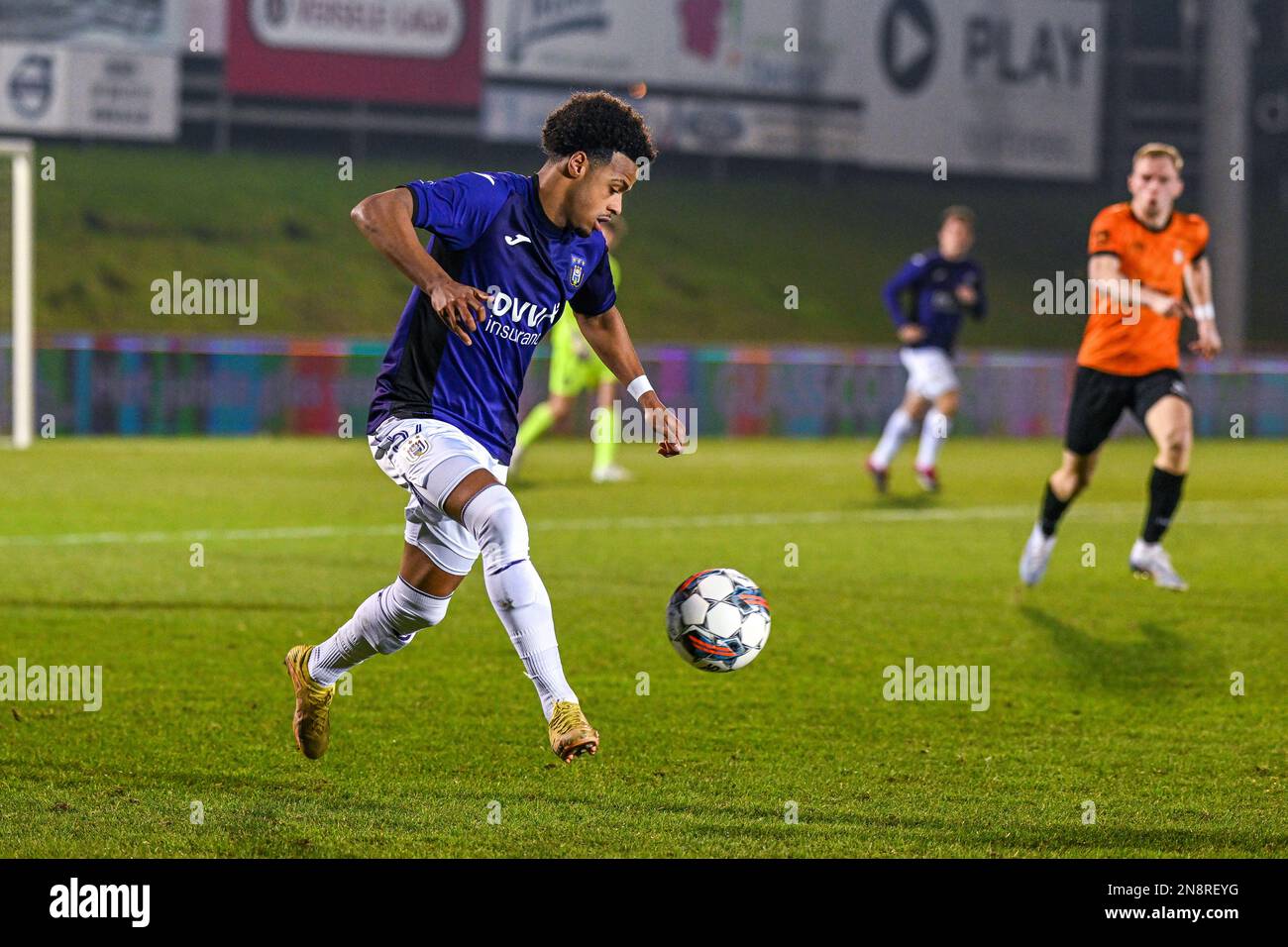 Ilay Camara (57) of RSC Anderlecht pictured during a soccer game between  KMSK Deinze and RSC Anderlecht Futures youth team during the 22 nd matchday  in the Challenger Pro League for the