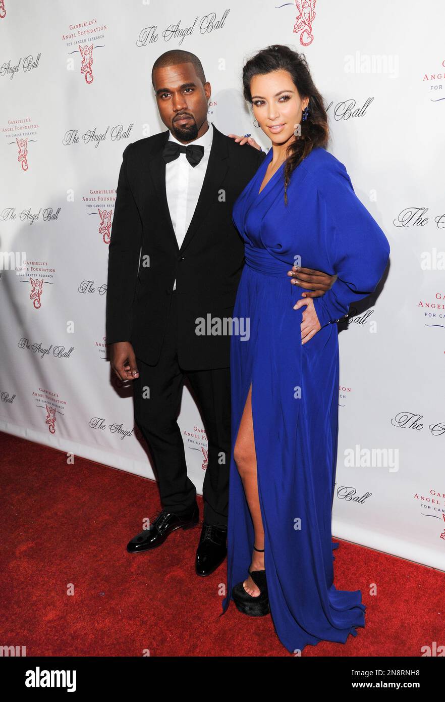 Singer Kanye West And Girlfriend Kim Kardashian Attend Gabrielle s 