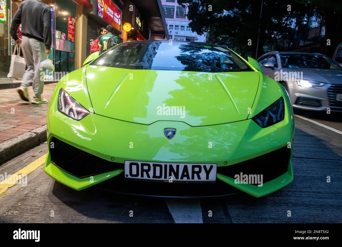 Exotic sports cars of the rich, Lamborghini, Hong Kong, China. Stock Photo