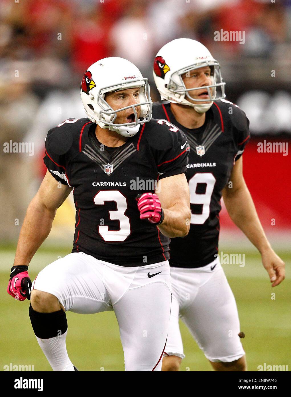 Dec. 25, 2011 - Cincinnati, Ohio, U.S - Arizona Cardinals kicker Jay Feely  (3) unleashes a kickoff during a NFL game against the Cincinnati Bengals at  Paul Brown Stadium in Cincinnati, Ohio. (