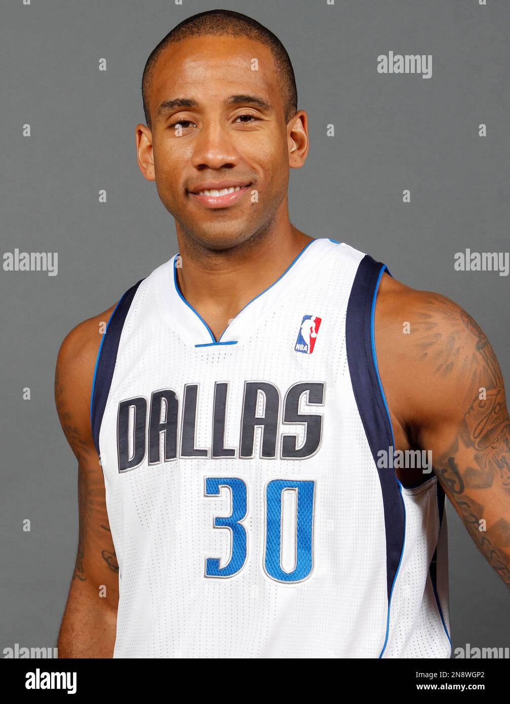 Dallas Mavericks guard Dahntay Jones 30 poses for photo during the team s media day Sept. 27 2012 in Dallas. AP Photo LM Otero Stock Photo Alamy