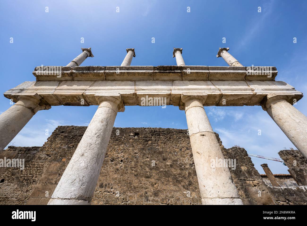 Aicent Rome Collums Columns in the forum of ancient Roman city of Pompeii Stock Photo - Alamy
