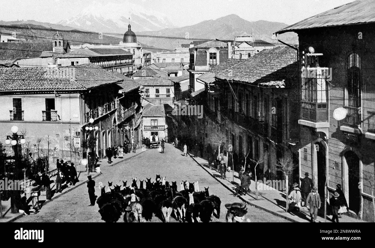 Unidentified street in La Paz., Bolivia shown on July 18, 1940. (AP