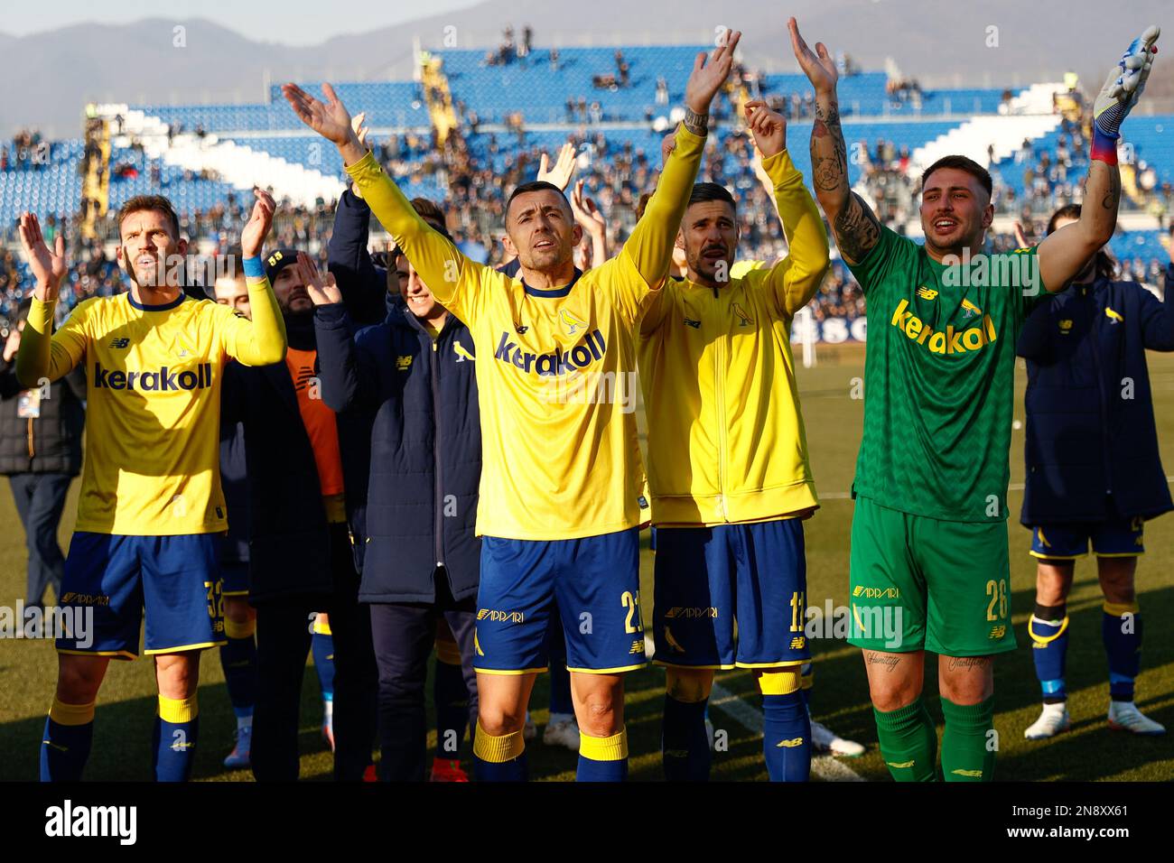 Modena celebrates the victory during the Italian soccer Serie B