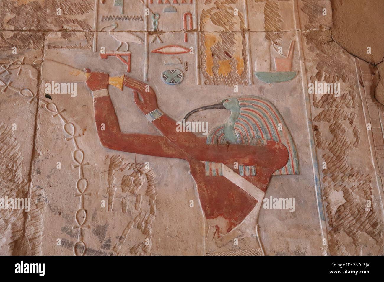 beautiful ancient egyptian carvings at Karnak temple in Luxor, Egypt