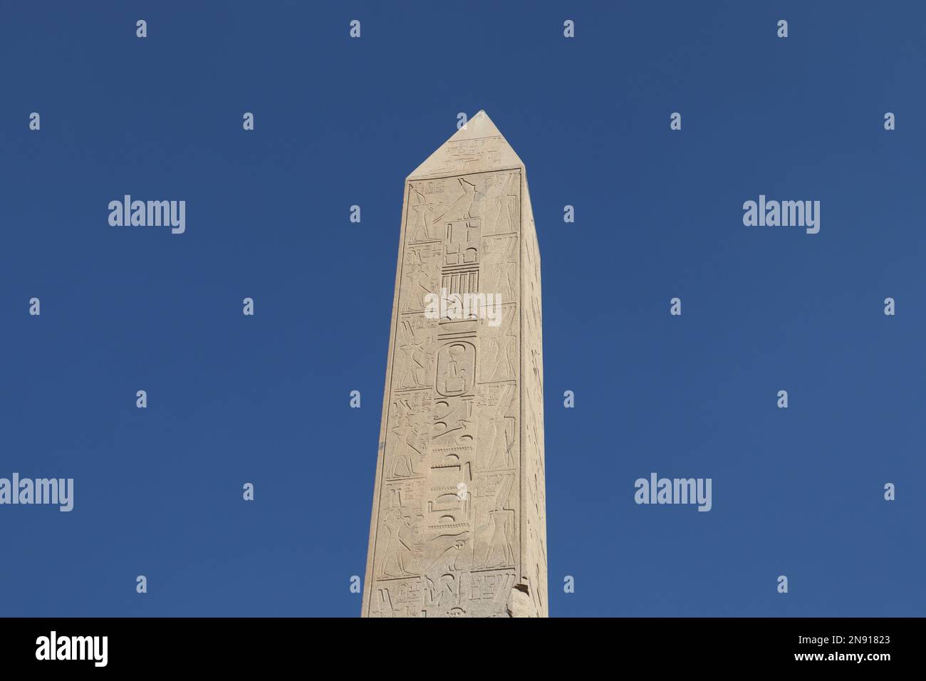 Ancient egyptian obelisk at Karnak temple in Luxor, Egypt Stock Photo
