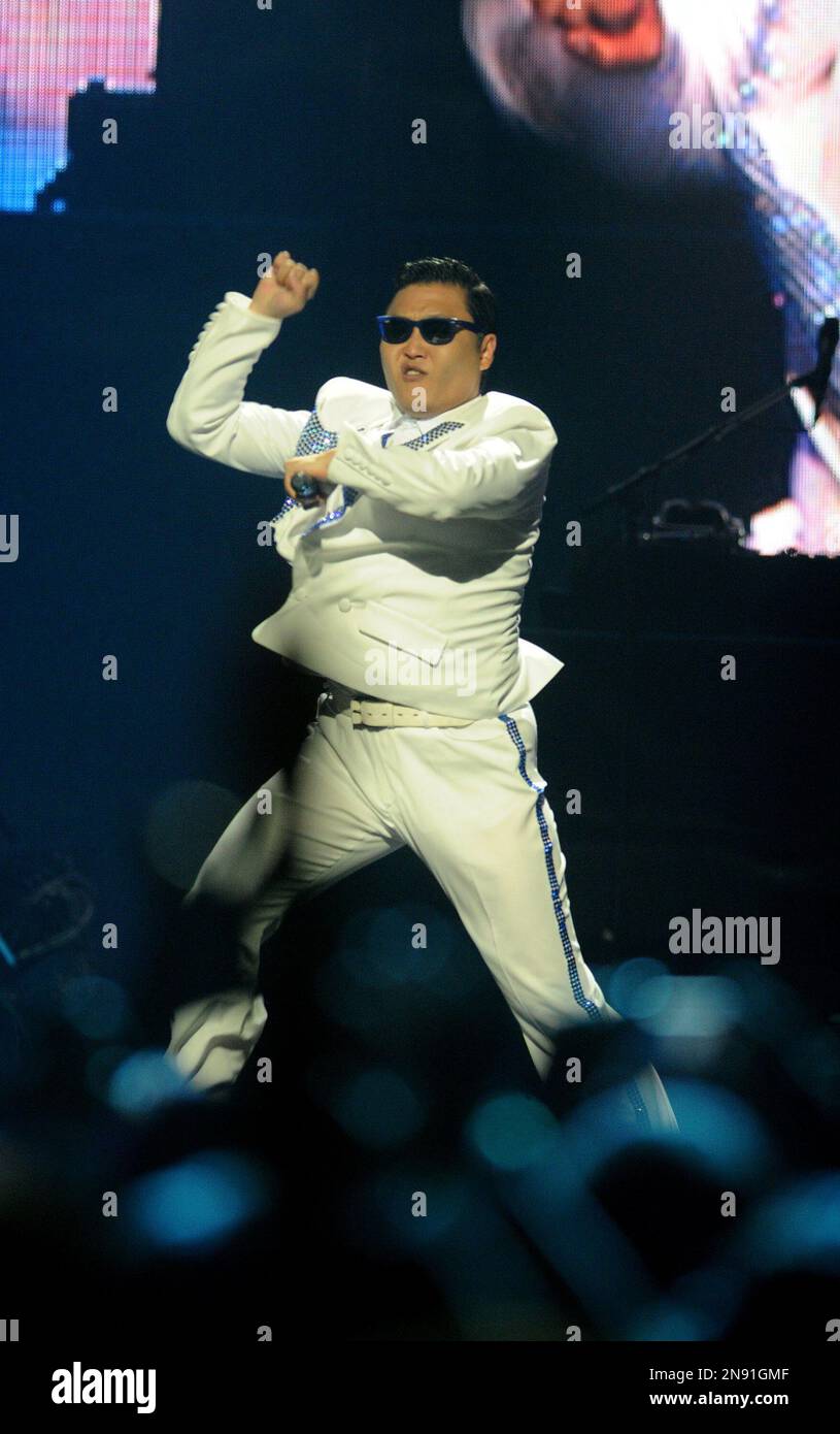 Gangan Rapper South Korean Rapper Psy performs Gangnam Style at the iHeart Radio ...