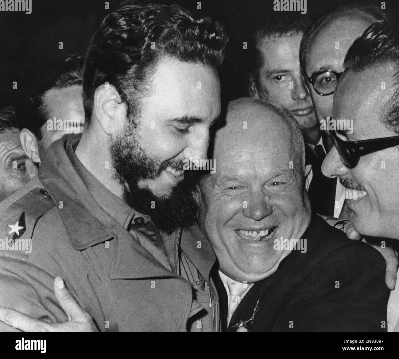Cuban leader Fidel Castro, left, and Soviet leader Nikita Khrushchev